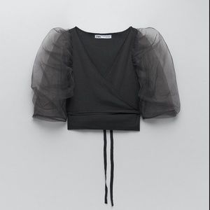 (NWT) Zara organza wrap top size: S